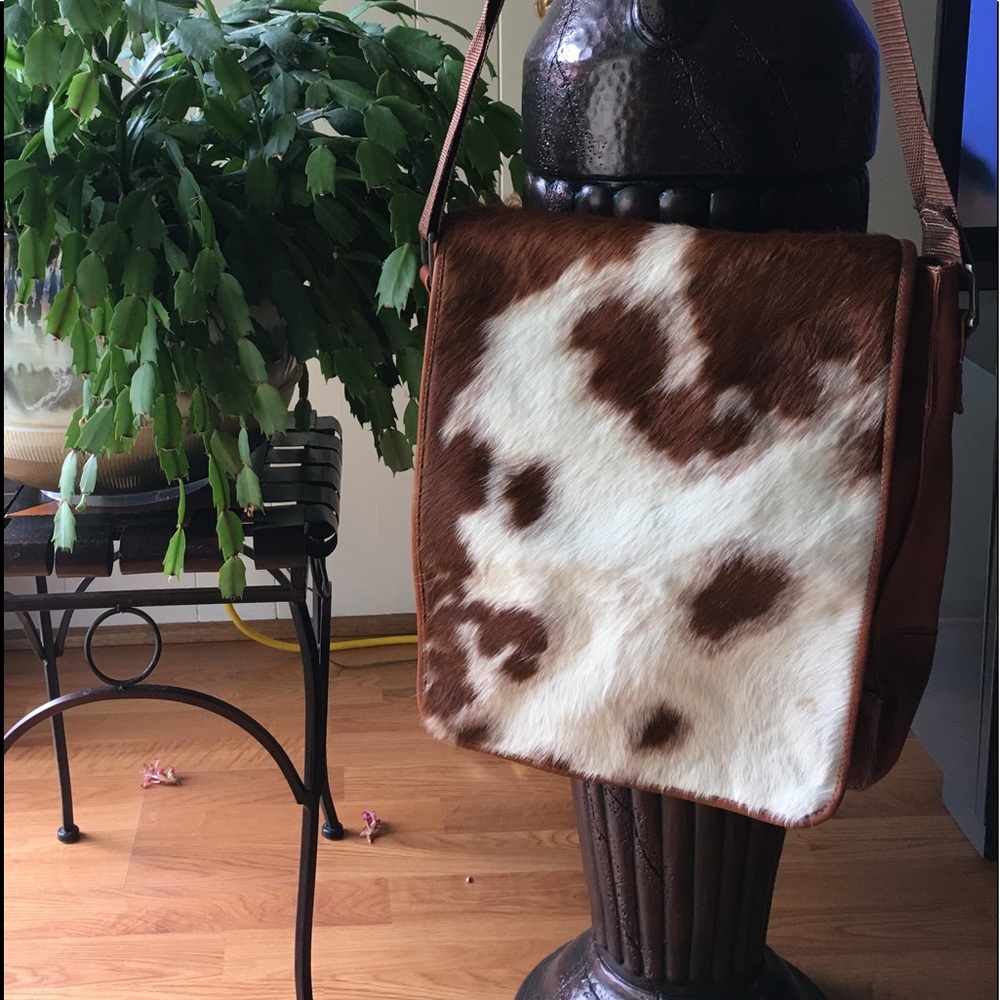 Messenger cowhide leather bag